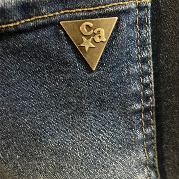 Chic Distressed Flare Jeans in Deep Blue - Picture 6 of 11